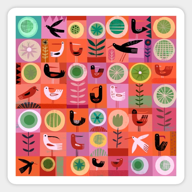 Birds and Circles Sticker by Gareth Lucas